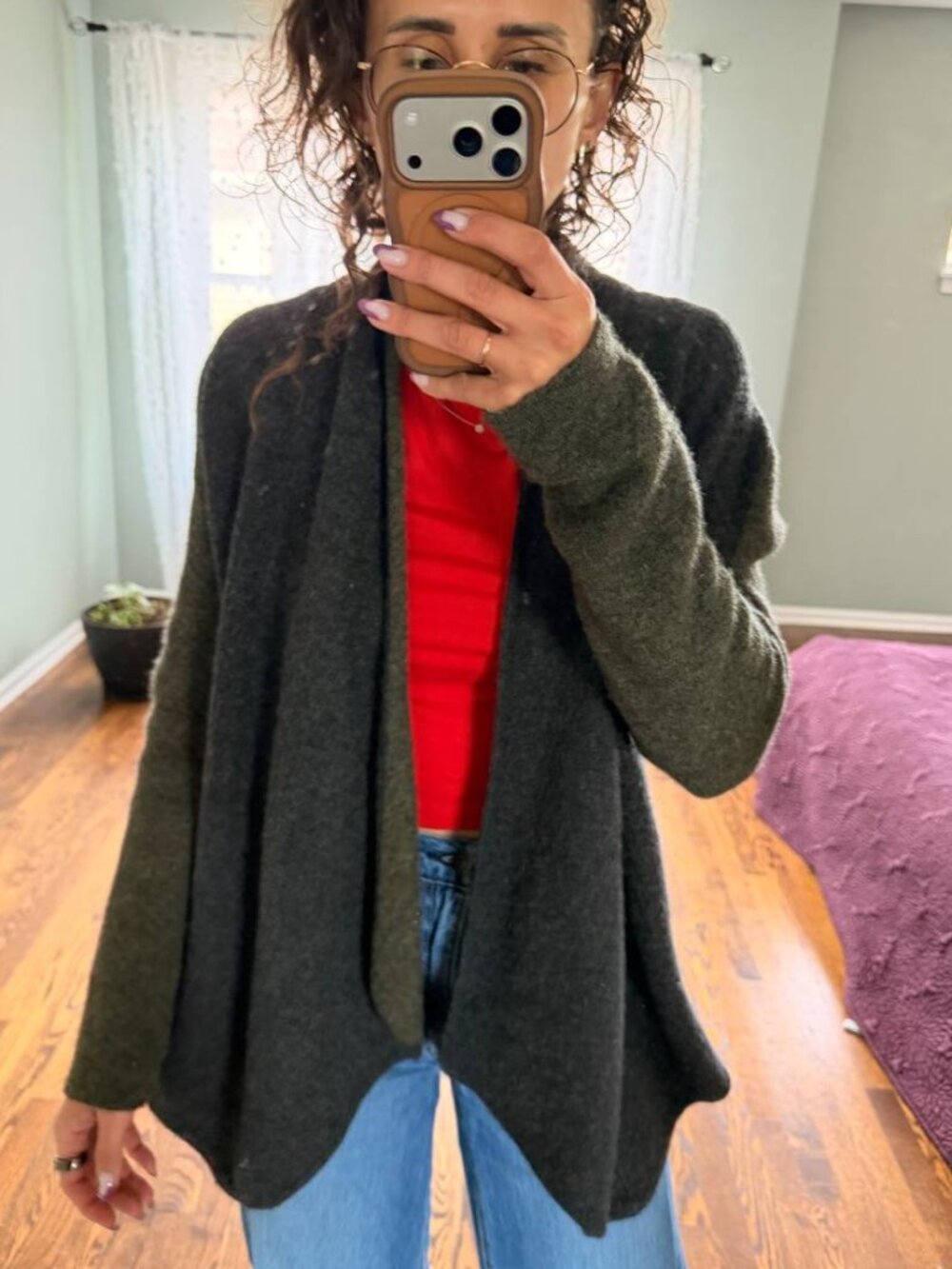 QUINN 100% Cashmere Colorblock Cardigan